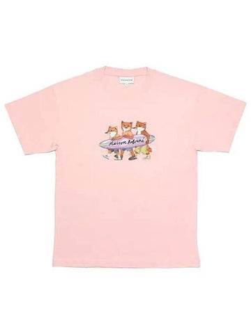 Surfing Foxes Short Sleeve T-shirt Milkshake - MAISON KITSUNE - BALAAN 1