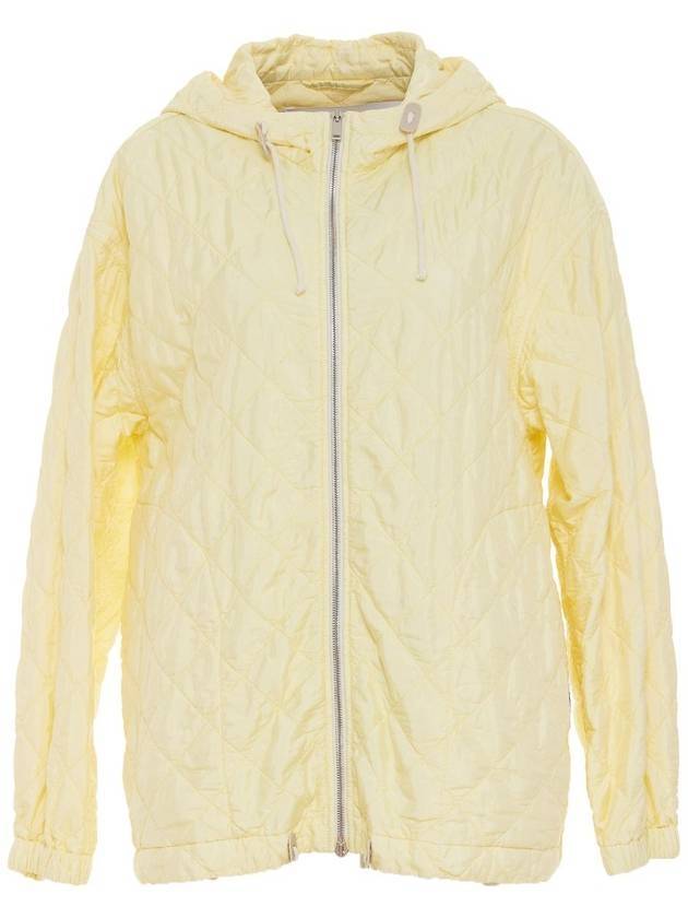 Silk Quilted Hooded Jacket Yellow - JIL SANDER - BALAAN 1