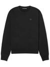 Logo Patch Regular Fit Crew Neck Sweatshirt Black - ACNE STUDIOS - BALAAN 2