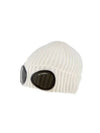 Goggle Detail Ribbed Beanie White - CP COMPANY - BALAAN 4