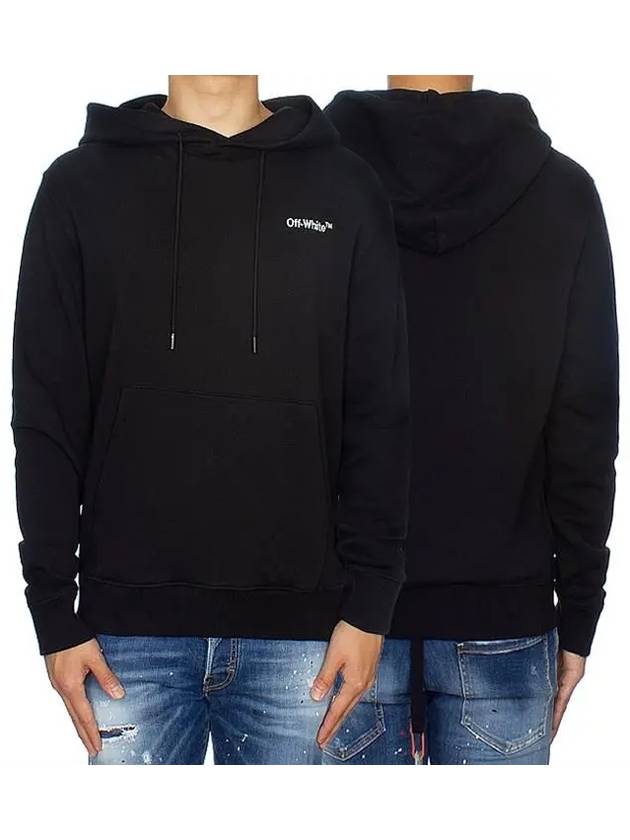Men s Mini Logo Printed Hooded Sweatshirt Black OMBB034E - OFF WHITE - BALAAN 1