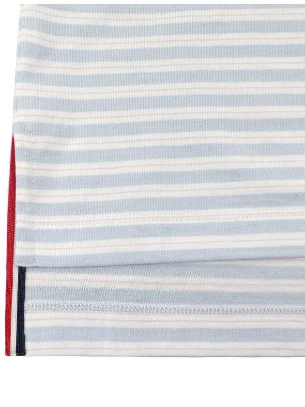 Striped Jersey Pocket Short Sleeve T-Shirt Light Blue White - THOM BROWNE - BALAAN 6