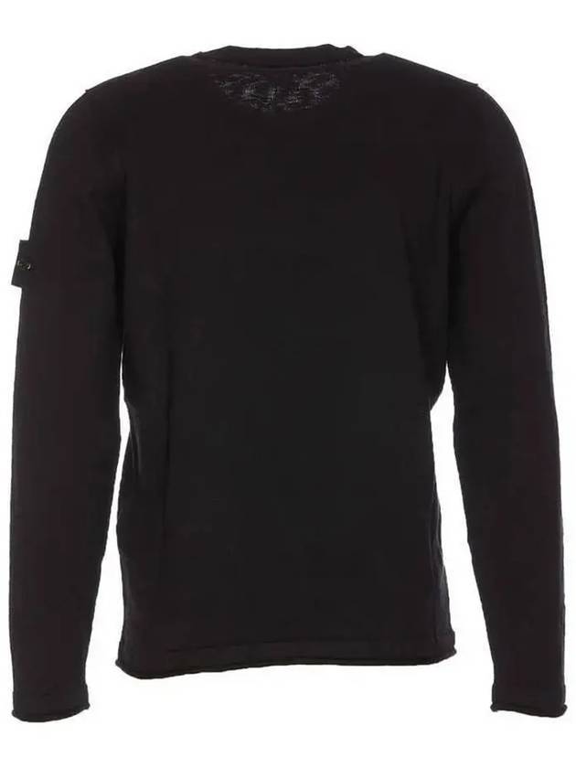 Compass Badge Ribbed Cotton Knit Top Black - STONE ISLAND - BALAAN 3