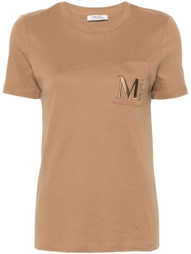 Madera Embroidery Logo Short Sleeve T-Shirt Camel - S MAX MARA - BALAAN 1