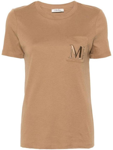 Madera Embroidery Logo Short Sleeve T-Shirt Camel - S MAX MARA - BALAAN 1