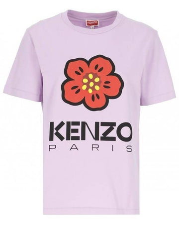 Women's Boke Flower Loose Fit Cotton Short Sleeve T-Shirt Wisteria - KENZO - BALAAN 1