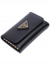 Women's Vitello Triangular Logo Key Wallet - PRADA - BALAAN 5