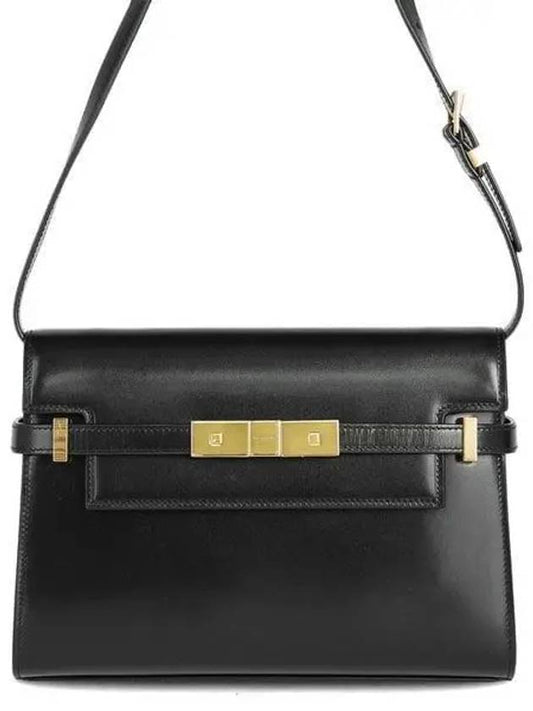 Manhattan Small Shoulder Bag Leather Black - SAINT LAURENT - BALAAN 2