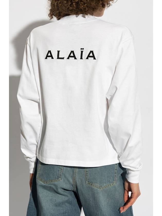 Alaïa Long Sleeve T-shirt, Women's, White - ALAIA - BALAAN 4