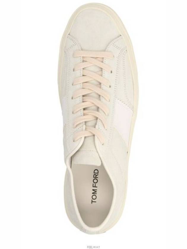 Suede Low Top Sneakers Marble Cream - TOM FORD - BALAAN 3