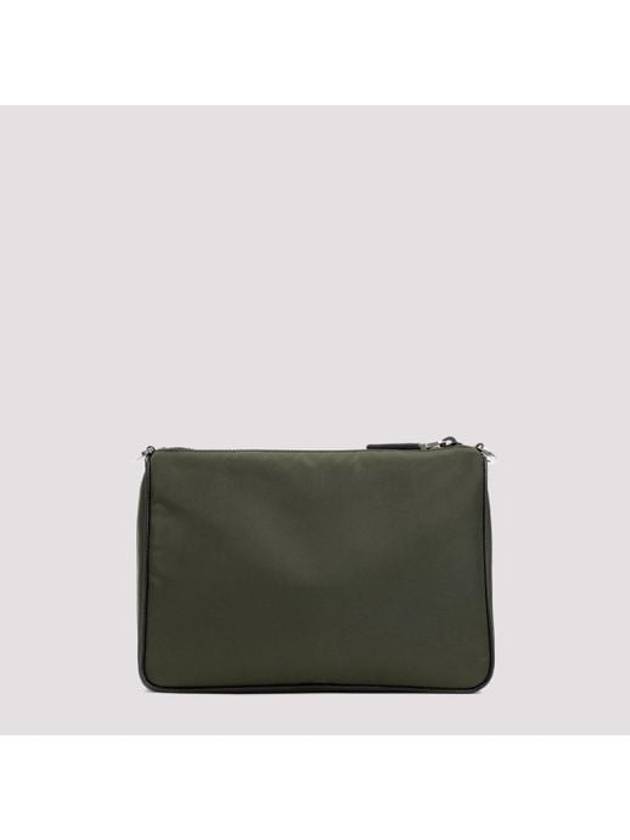 Triangle Logo Re-Nylon Saffiano Leather Shoulder Bag Tundra Khaki Green - PRADA - BALAAN 3