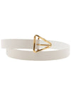 Grasp Triangle Buckle Leather Belt White - BOTTEGA VENETA - BALAAN 2