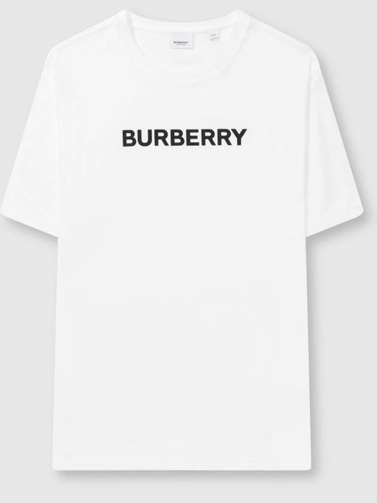 logo print cotton short sleeve t-shirt white - BURBERRY - BALAAN 2