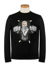 neoprene boxing print sweatshirt black - NEIL BARRETT - BALAAN 2