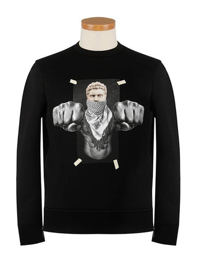 Neoprene Boxing Print Sweatshirt Black - NEIL BARRETT - BALAAN 2