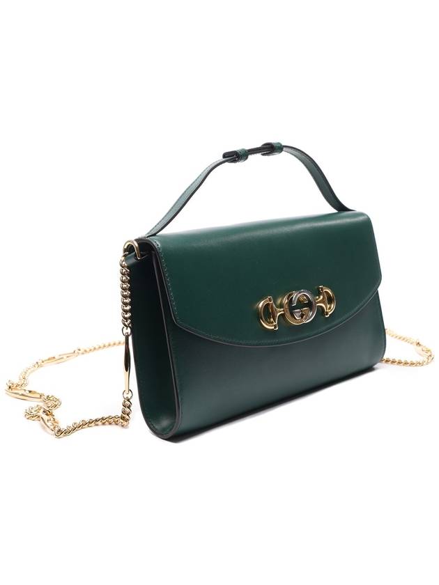 Zumi Small Leather Shoulder Bag Green - GUCCI - BALAAN 4