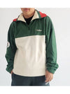 Men s Fleece Half Zip Up Jacket M 8331 Forest Ivory - MALBON GOLF - BALAAN 1