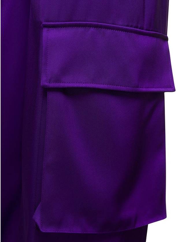 Women's Cargo Wide Pants Violet - VERSACE - BALAAN 4