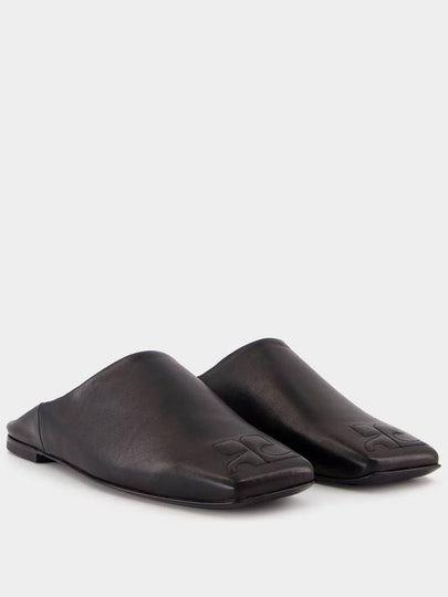 Heritage Shadow Mules - Courreges - Leather - Black - COURREGES - BALAAN 2