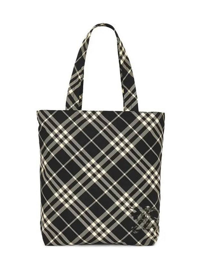 EKD Appliqué Check Tote Bag Black - BURBERRY - BALAAN 2