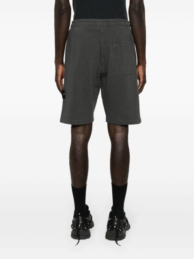 Compass Badge Cotton Track Shorts Grey - STONE ISLAND - BALAAN 5