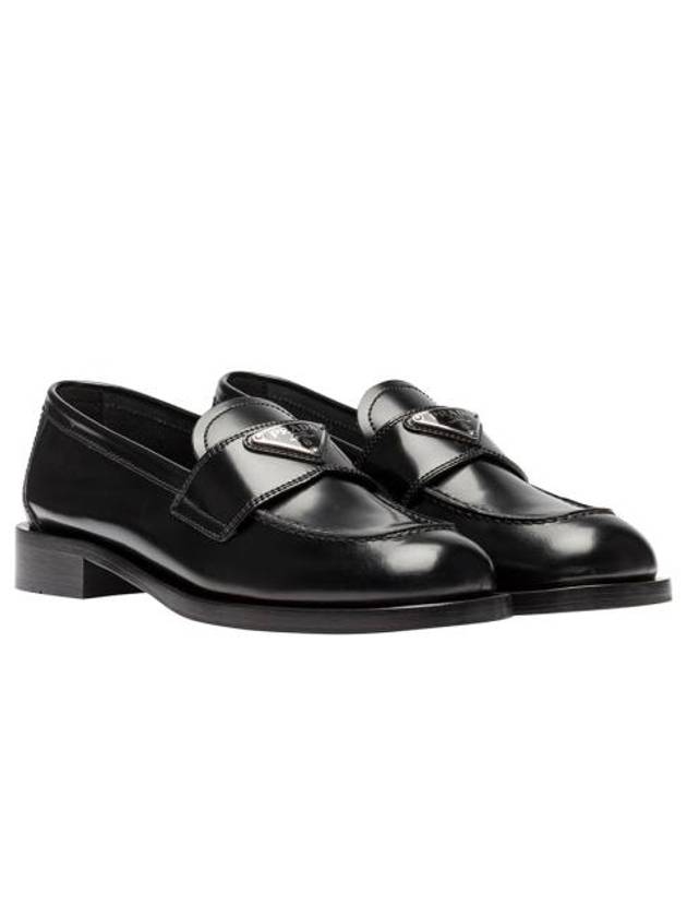 Unlined Brushed Leather Loafers Black - PRADA - BALAAN 3