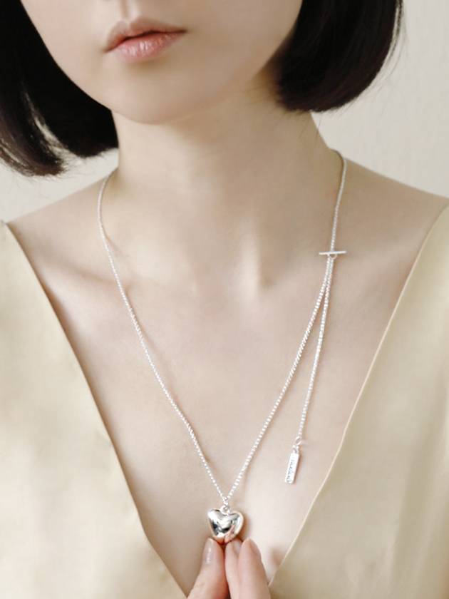 Hearts Toggle Long Necklace Silver - SOSOO - BALAAN 1