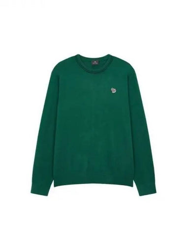 PS zebra patch crew neck knit green 271492 - PAUL SMITH - BALAAN 1