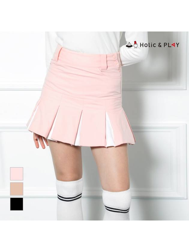 Women s color matching pleat point padding culottes HD4WCU002 - HOLIC&PLAY - BALAAN 3