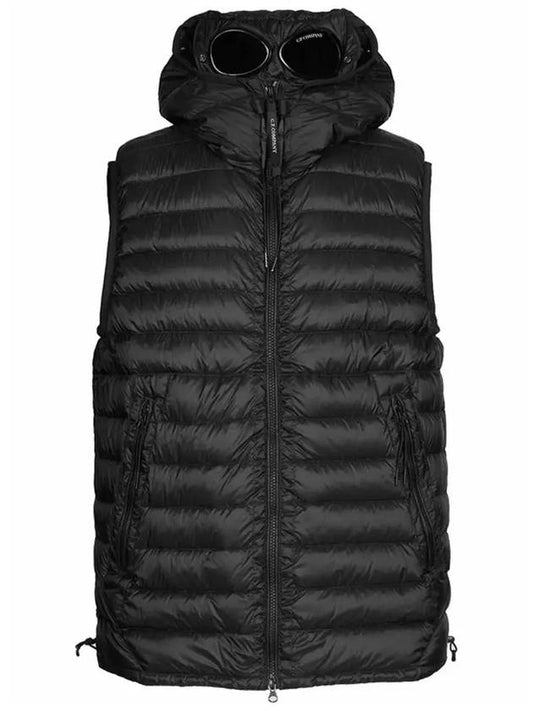 Men's Goggle Lens Hooded Quilted Padded Vest Black - CP COMPANY - BALAAN 2