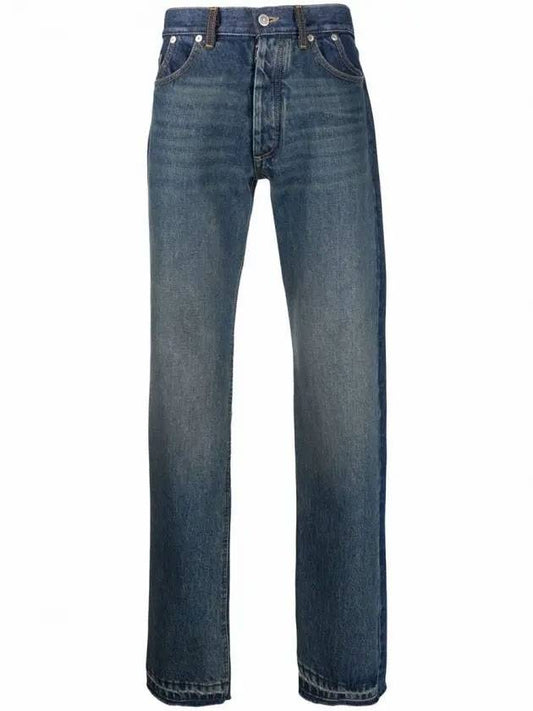 Back Stitch 7 Pocket Cotton Straight Jeans Blue - MAISON MARGIELA - BALAAN 1