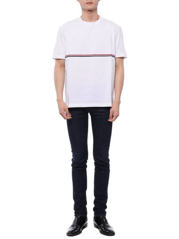 Midweight Jersey Short Sleeve T-Shirt White - THOM BROWNE - BALAAN 4