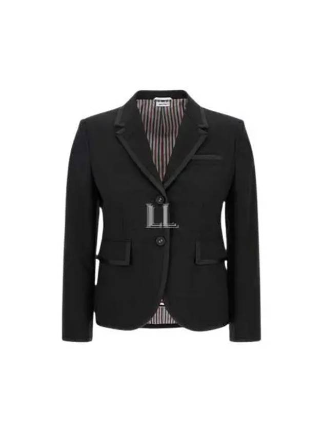 Women's Slim Fit Wool Fresco Sports Single Coat Black - THOM BROWNE - BALAAN 2