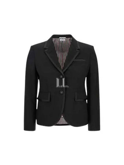 Women's Slim Fit Wool Fresco Sports Single Coat Black - THOM BROWNE - BALAAN 2