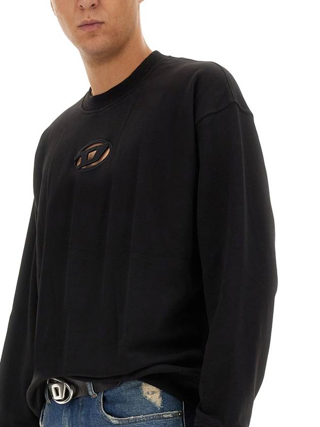 S Boxt OD Cut Out Oval D Logo Sweatshirt Black - DIESEL - BALAAN 5