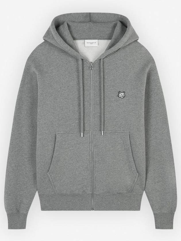 Foxhead Patch Comfort Zipper Hooded Medium Grey Melange - MAISON KITSUNE - BALAAN 2