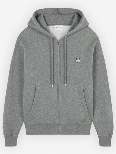 Foxhead Patch Comfort Zipper Hooded Medium Grey Melange - MAISON KITSUNE - BALAAN 2