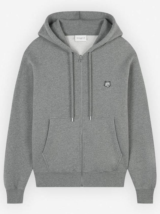 Foxhead Patch Comfort Zipper Hooded Medium Grey Melange - MAISON KITSUNE - BALAAN 2