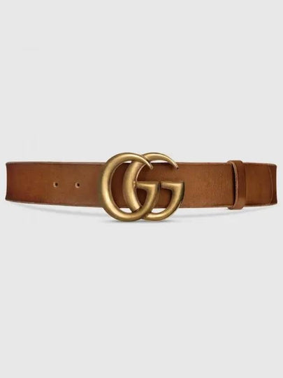 GG Marmont Wide Leather Belt Brown - GUCCI - BALAAN 2