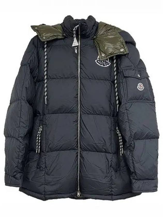 1A00238 54A81 999 MARIVELES Logo Patch Hooded Down Jumper Black Men s Jacket TSH 271726 - MONCLER - BALAAN 1