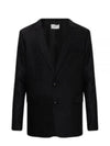 Men's Wool Cotton Herringbone Jacket Black - AMI - BALAAN 2