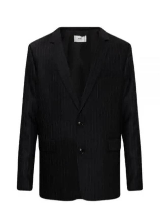 Men's Wool Cotton Herringbone Jacket Black - AMI - BALAAN 2