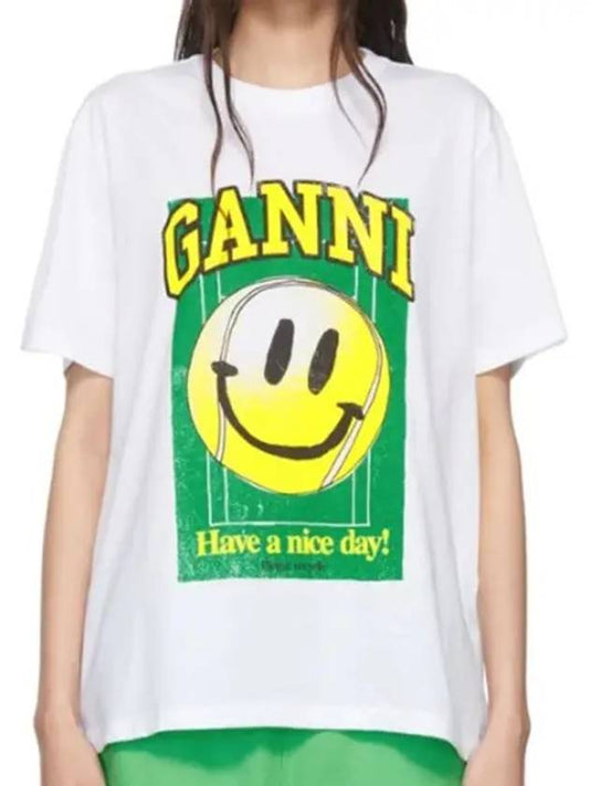 HAVE A NICE DAY Logo Graphic Print TShirt - GANNI - BALAAN 1