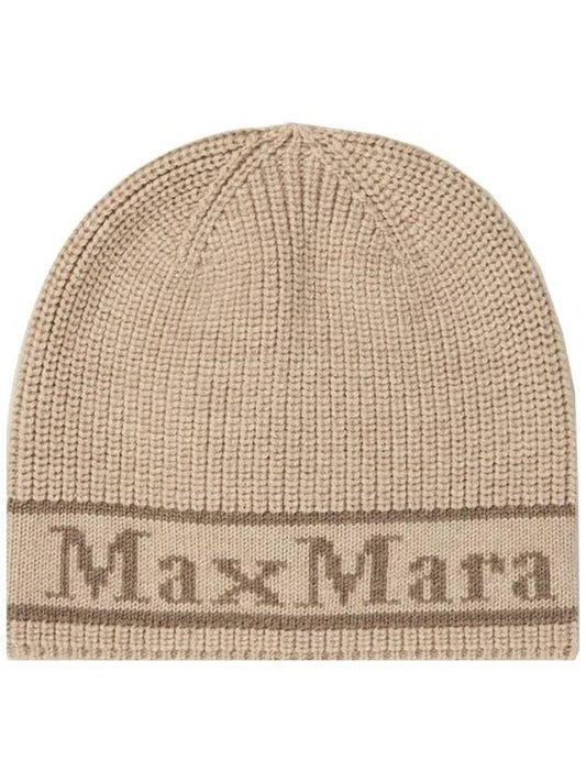 EDUCATA logo wool beanie brown 2345761233 002 - MAX MARA - BALAAN 1