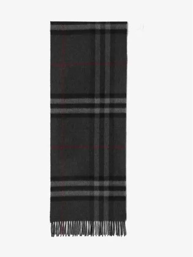 Check Cashmere Scarf Charcoal - BURBERRY - BALAAN 2