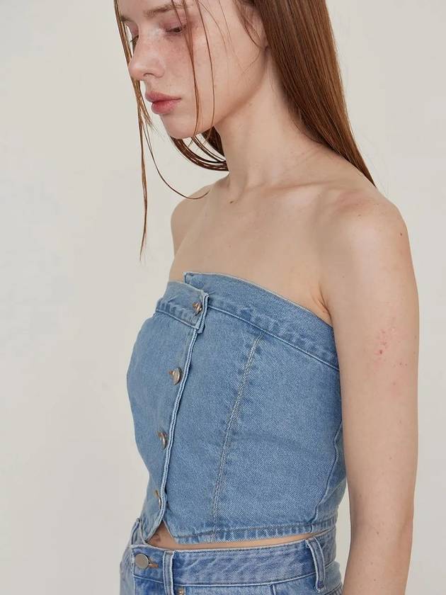 Louis bustier denim top light blue - LESEIZIEME - BALAAN 2