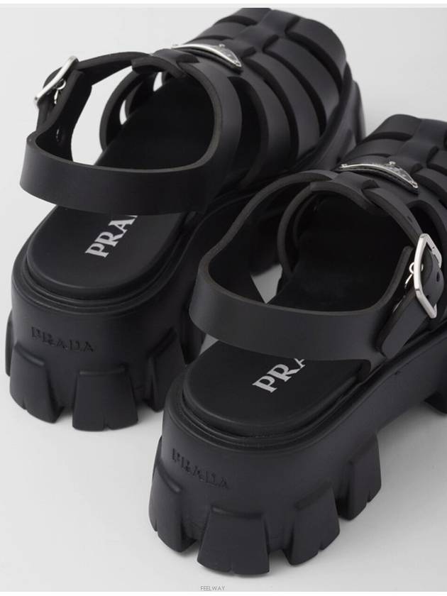 Monolith Rubber Sandals Black - PRADA - BALAAN 6