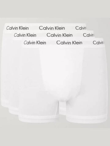 Underwear Three Pack Stitched Cotton Briefs Drawn White - CALVIN KLEIN - BALAAN 1