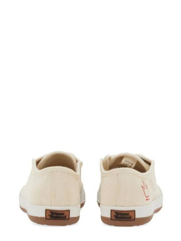 Animal Gym Canvas Low Top Sneakers Beige - VIVIENNE WESTWOOD - BALAAN 4