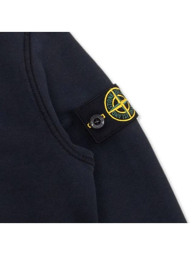 Kids Organic Cotton Fleece Sweatshirt Navy - STONE ISLAND - BALAAN 5